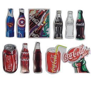 Coca Cola Sticker Decals 11pc SuperHero Cartoon Variety Pack Skateboard Mug